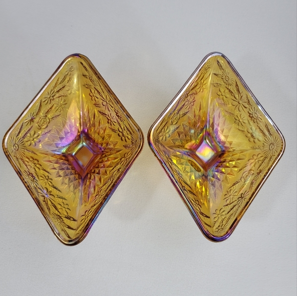 (2) Carnival Glass Iridescent Candy Dish - Picture 9 of 16